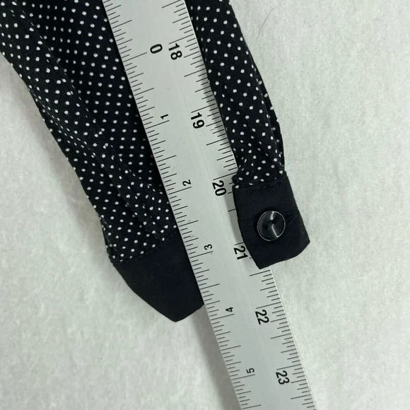 Molly Bracken Button-Up Shirt Women's Sz S Black Polka Dot Collared Relaxed Fit - Picture 4 of 10